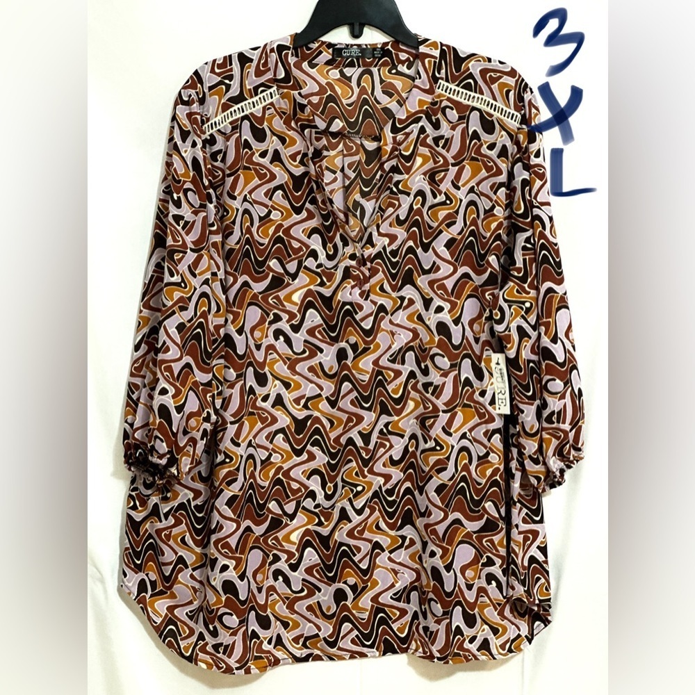 LADIES PURPLE, BROWN, BLACK, WHITE & BRONZE COLORED TOP